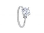 White gold single stone ring k14 with thin module and zirgon (codeS217104)